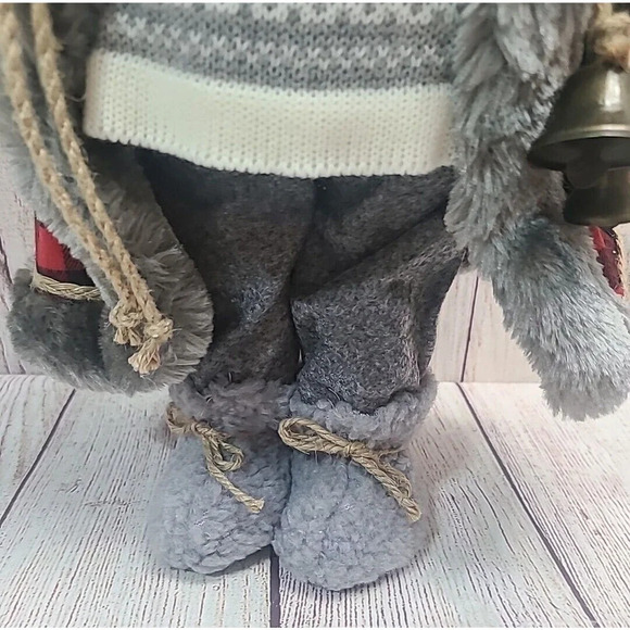 Unbranded Santa Father Christmas Figure Holiday Decor Red Black Plaid Coat Sack - Picture 7 of 8